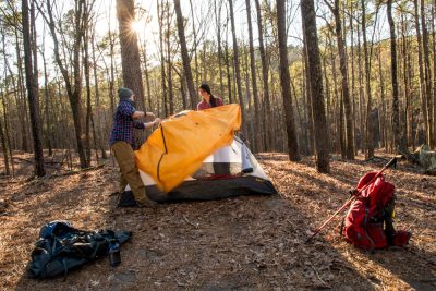 Camping along the Ouachita National Recreation Trail (photo courtesy of Arkansas Department of Parks, Heritage and Tourism)