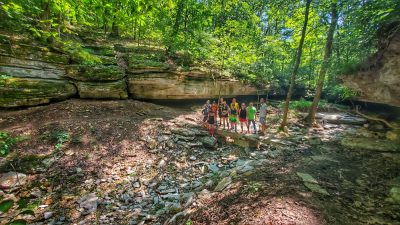 Hashers at a "photo check" on trail.