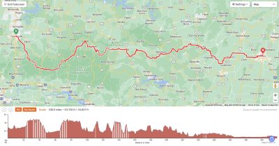 Route map and elevation profile.