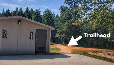 The Trailhead is located near the bathrooms.