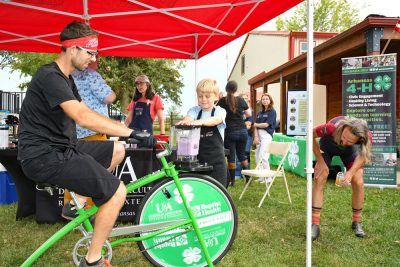 Pedal-powered blender.