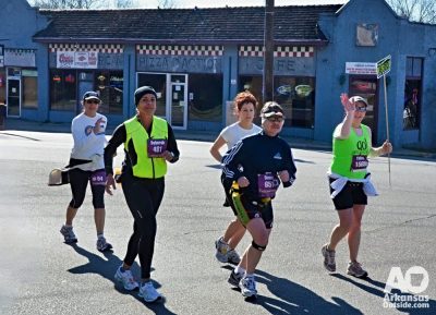 Runners enjoying the Little Rock Marathon.