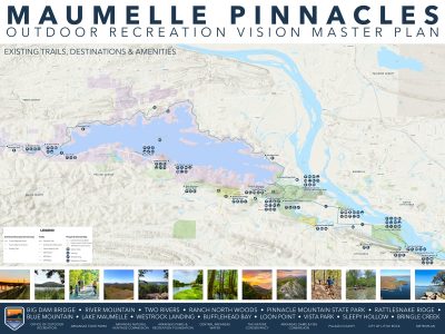 Existing Trails, Destinations, and Amenities.