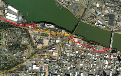The Southwest Trail, connecting Little Rock and Hot Springs planned to connect to the Arkansas River Trail near the current break in the trail.