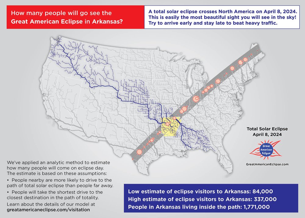 How many people will come to Arkansas to see the Eclipse?