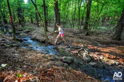 A true trail run usually involves getting your paws...er...feet wet.
