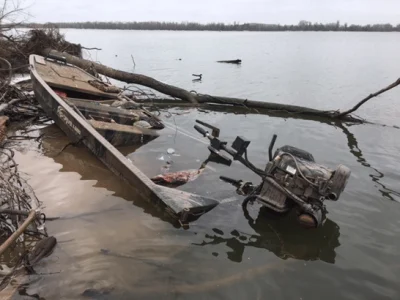 SWAMPED DUCK BOAT
