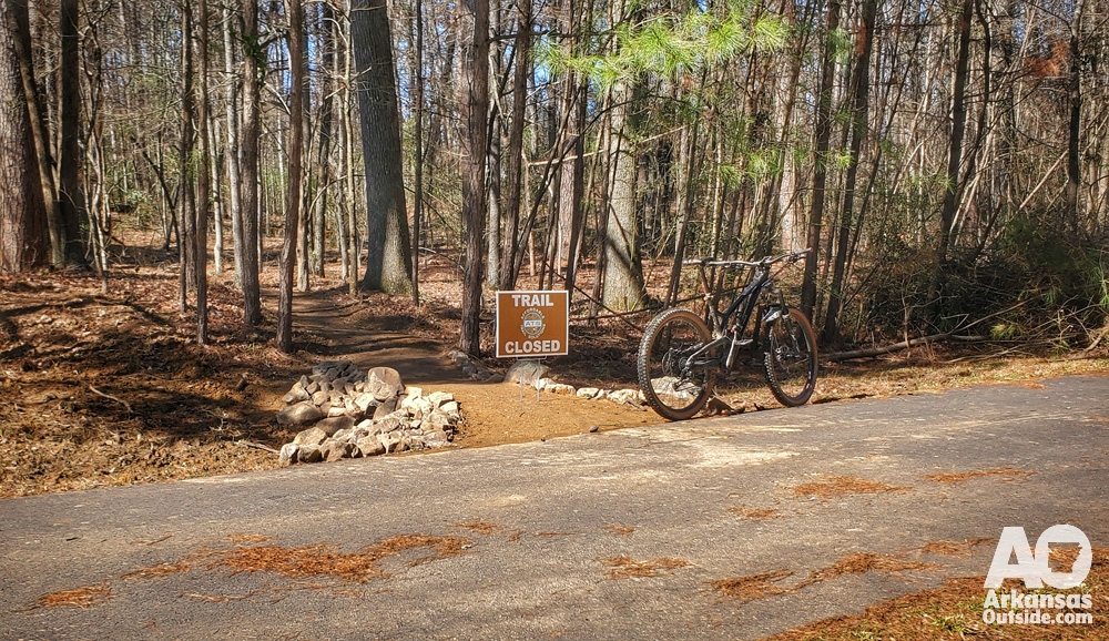 New mountain bike trail entrance should be open by next month.