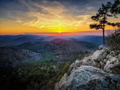 Sunset from Flatside Pinnacle Mountain.