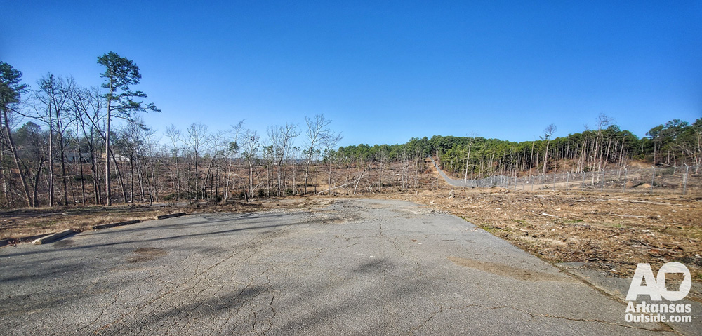 Looking west from the pavilion at Reservoir Park, this is the area that featured much of the disc golf course.