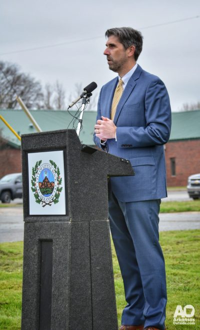 Little Rock Public Works Director, Jon Honeywell, speaking at the groundbreaking for the Southeast Trail.