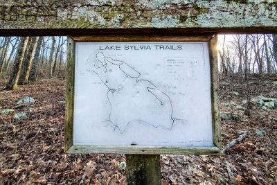 An older trail sign from the area.