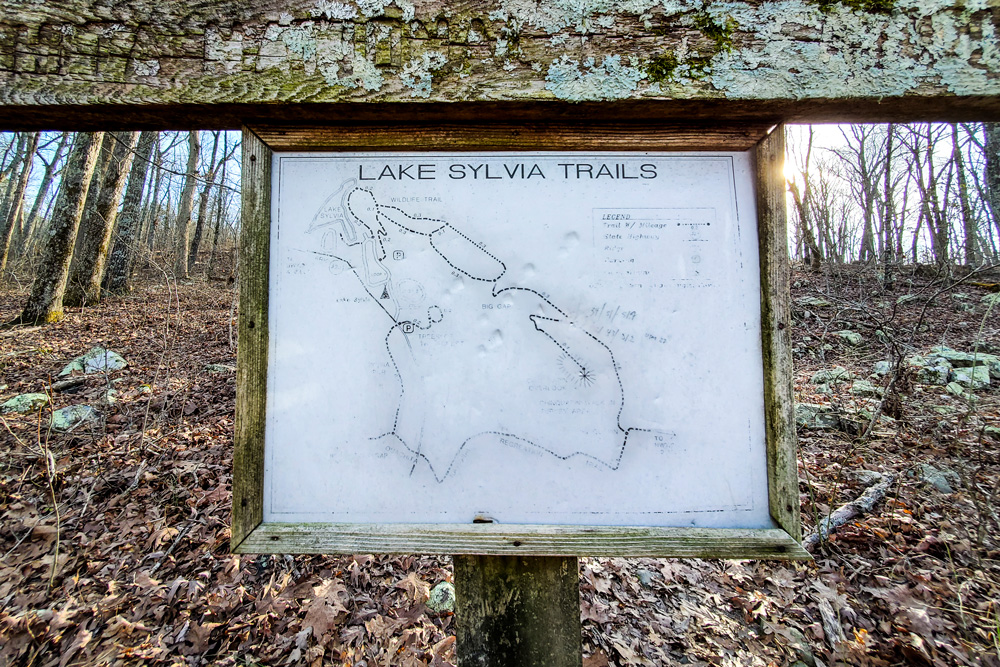 An older trail sign from the area.