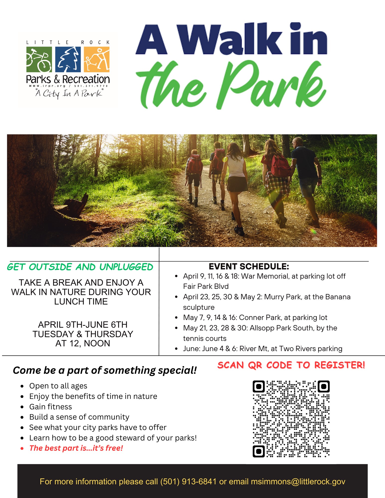 Lunchtime walk in the park flyer