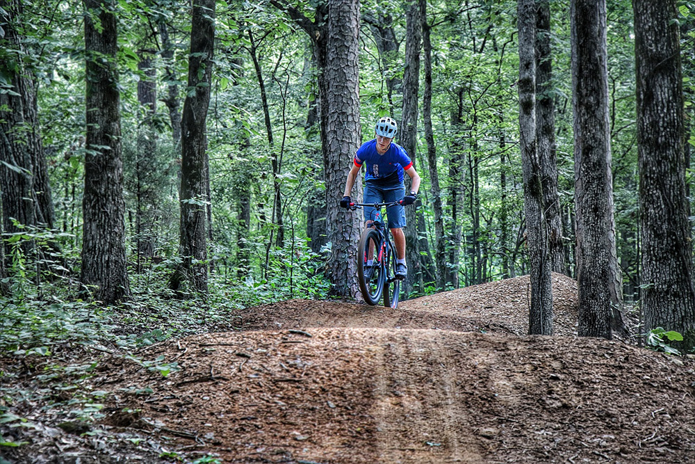 A rider testing out the new trails.