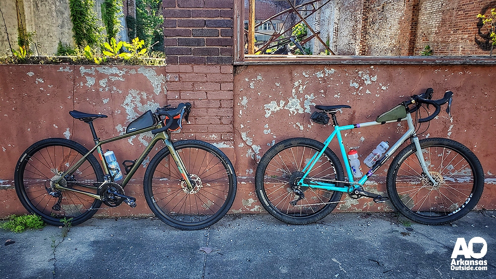 Our gravel bikes ready to start the ride. Delta Grind cycling event