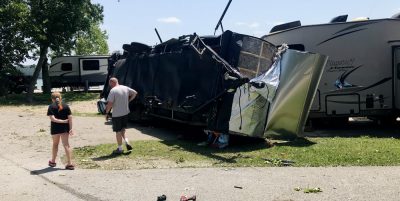 Damage at Beaver Lake area campground. (photos courtesy of USACE)