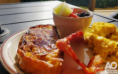 Breakfast at HCR, on this morning it was french toast with this incredible bacon.
