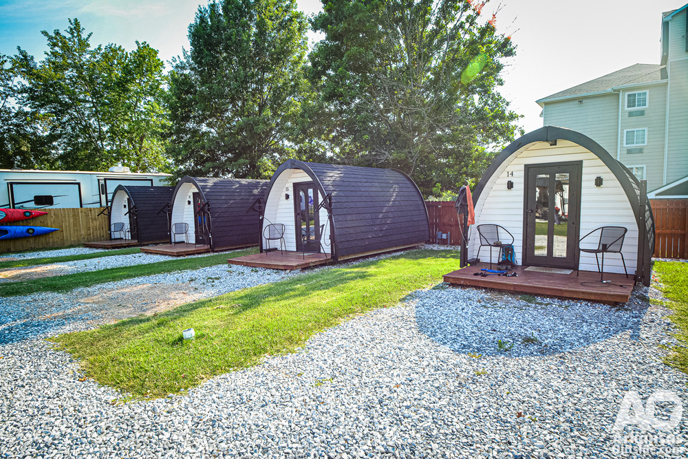 Cabins around back.