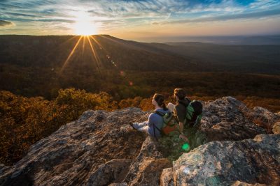 Hiking at Mount Magazine State Park, Photo Courtesy of Arkansas Department of Parks, Heritage and Tourism.