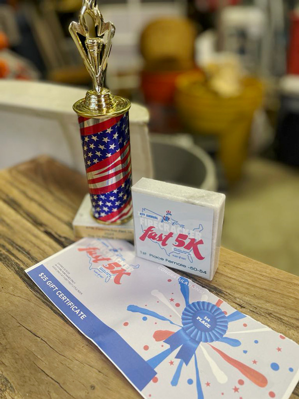 The loot, including firecracker, for a winner.