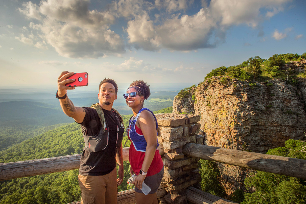 Hiking at Mount Magazine State Park, Photo Courtesy of Arkansas Department of Parks, Heritage and Tourism.