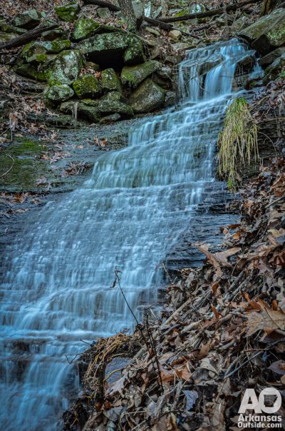 Wet weather waterfall at Mount Nebo State Park.