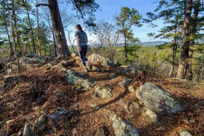 Day hiking near Lake Sylvia Recreation Area.
