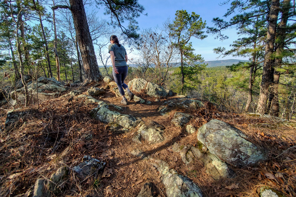 Day hiking near Lake Sylvia Recreation Area.