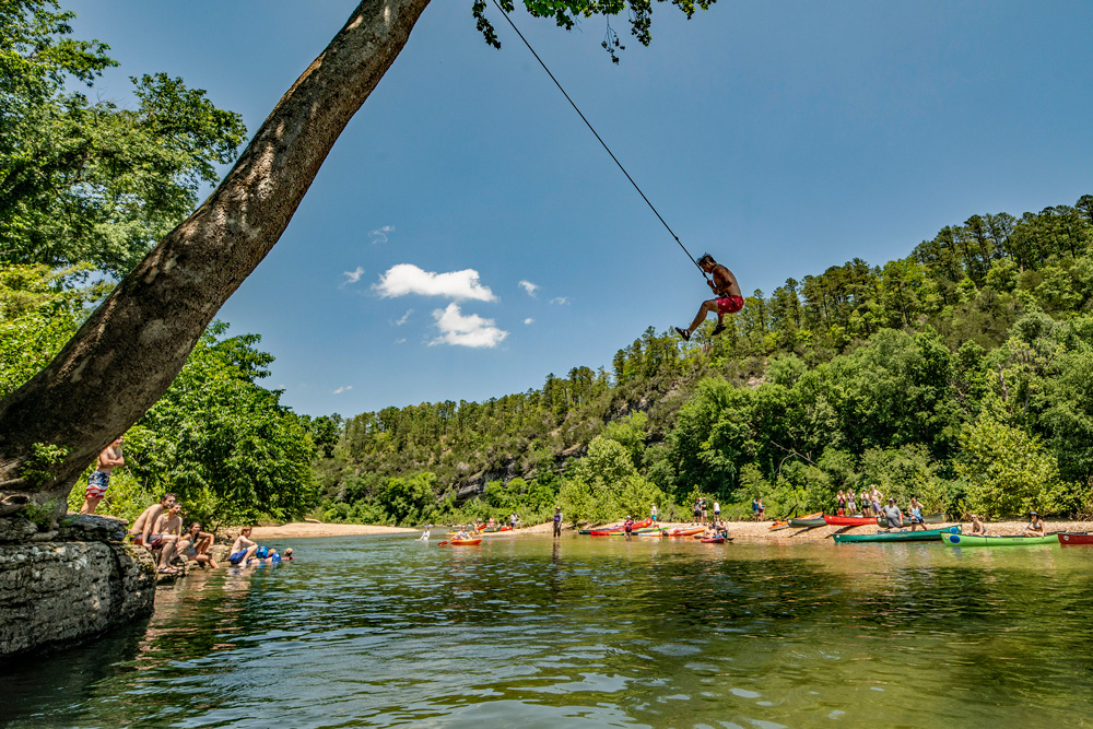 A little extra fun on the Buffalo National River near Gilbert, Arkansas.