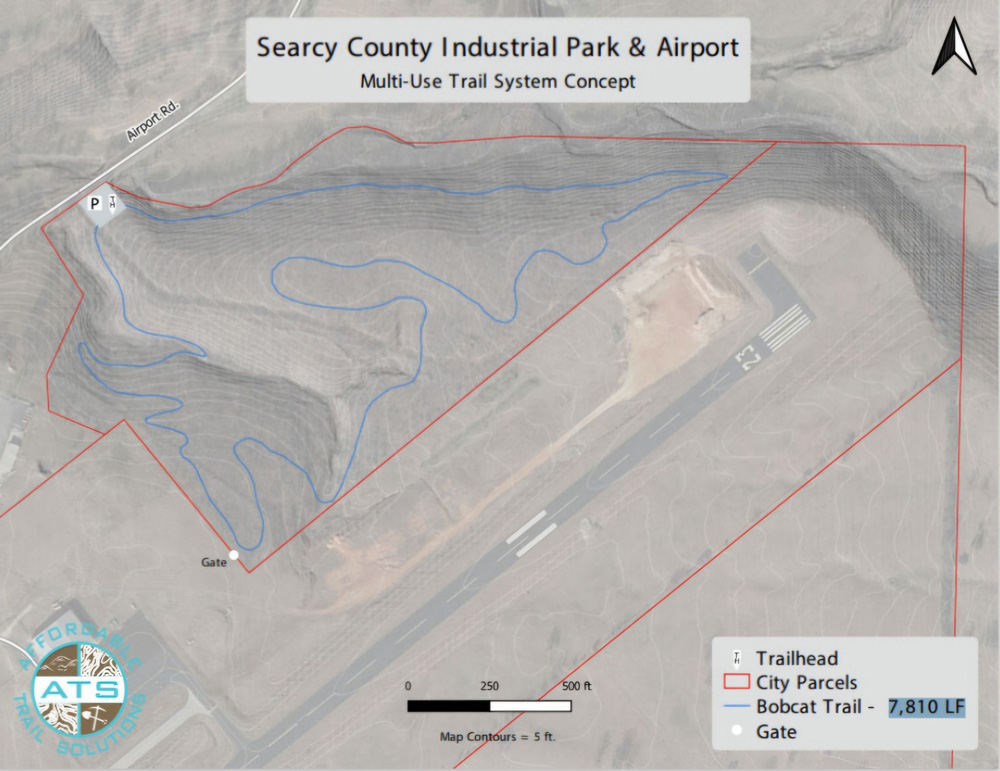 Map of trail construction area.