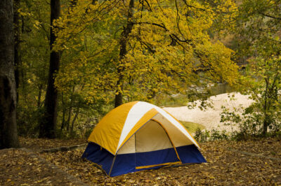 A beautiful tent site at Blanchard Springs Recreation Area.