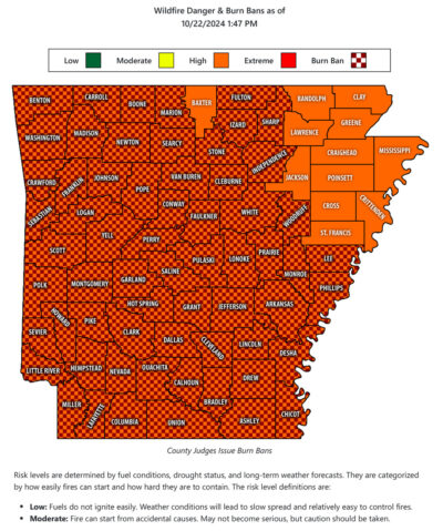 County Judges Issue Burn Bans as of 10/24/2024.