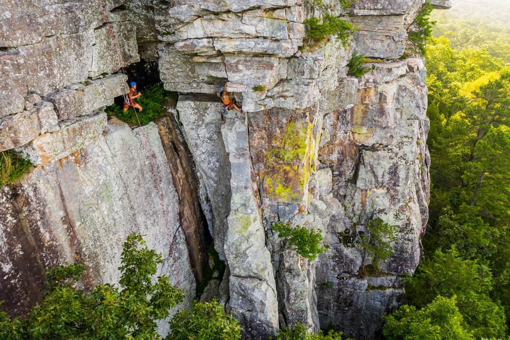 Climbers on the mountain.