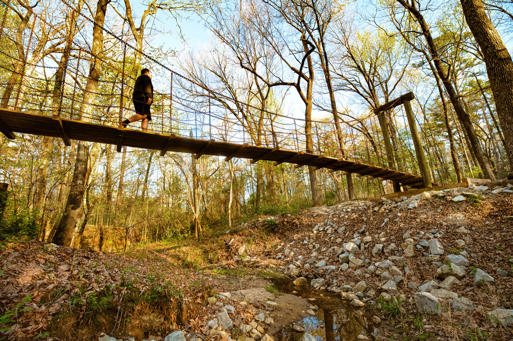 Suspension bridge on the Dancing Rabbit Trail.