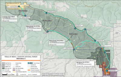 Alternative 3 (approved) Mena Trail Zone Map.