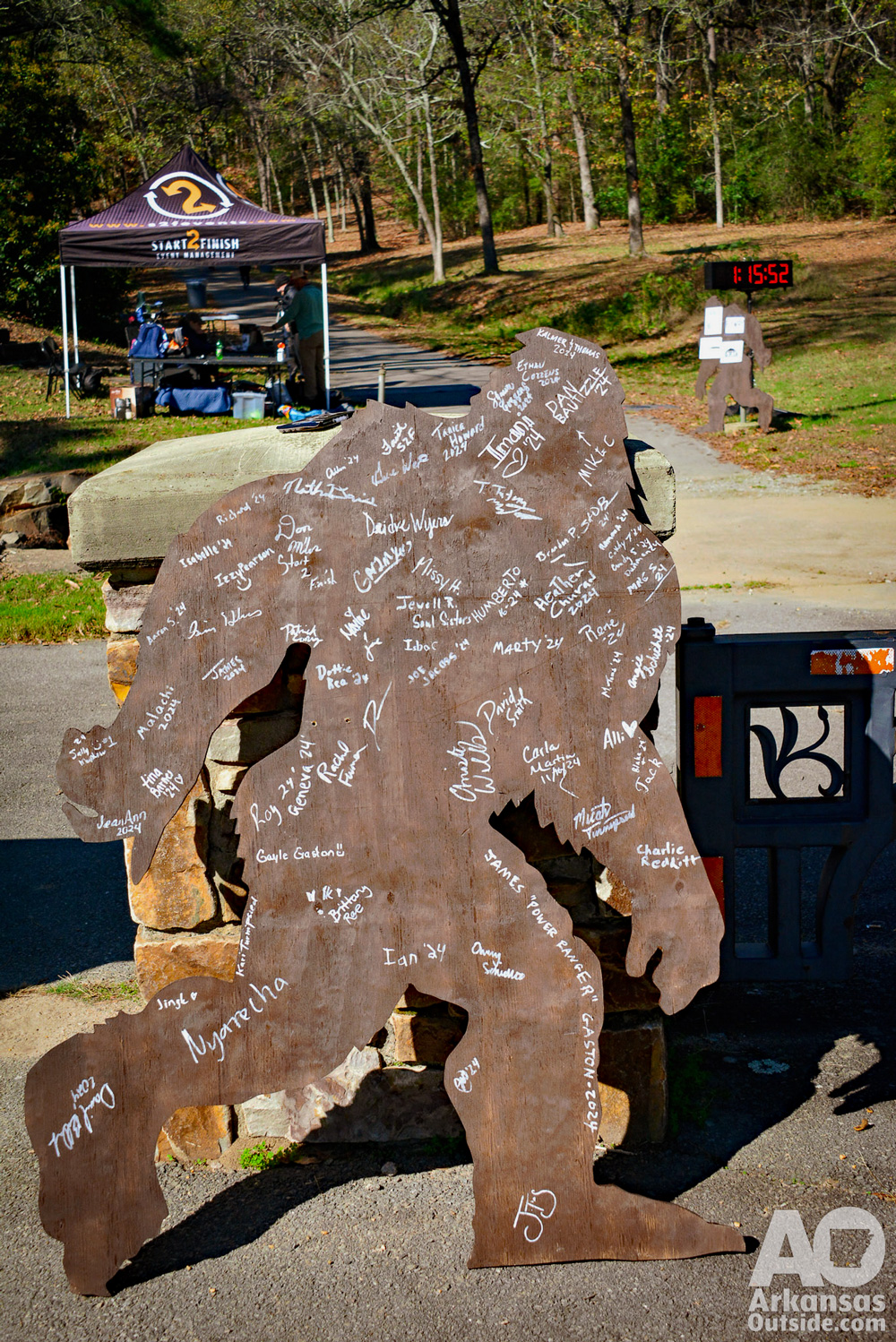 Runners signed the Sasquatch before the run. This could become a great tradition.