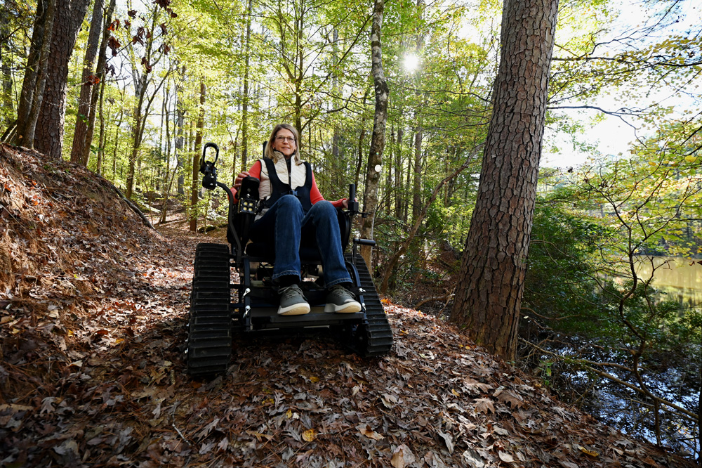 Woman-uses-Trackchair-at-Logoly-State-Park-in-Magnolia-AR
