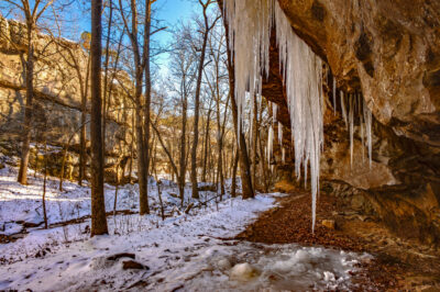 A cold weather hike on the Seven Hollows Trail at Petit Jean State Park.