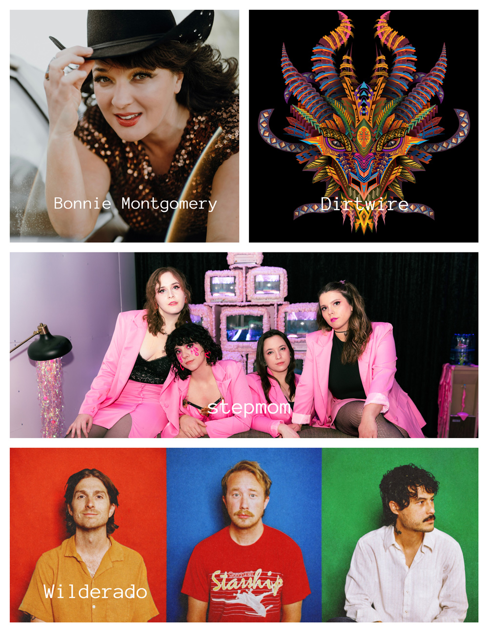 Musical artists on the schedule.