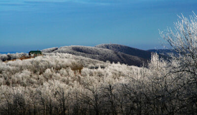 Queen Wilhelmina Lodge on a cold day.