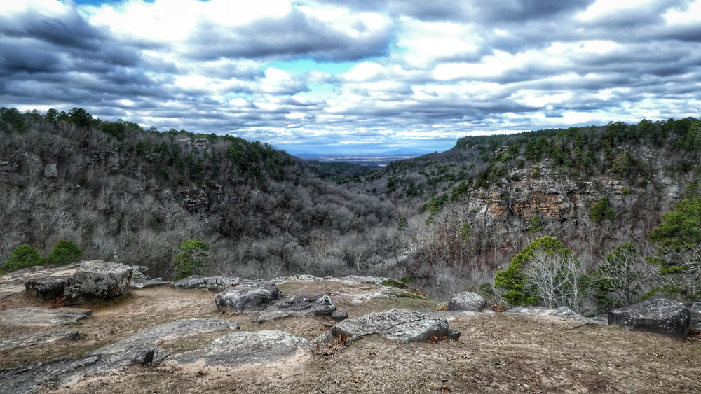 Petit Jean State Park Hiking. The view from behind Mather Lodge.