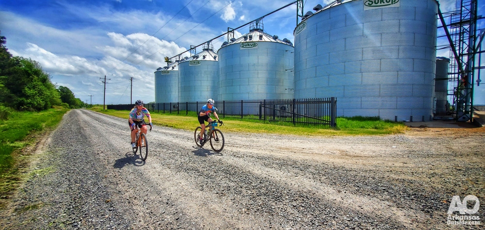 Riding through Delta Farmland.
