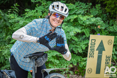 A rider enjoying the Arkansas Graveler in 2024. Arkansas gravel cycling.