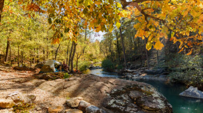 Camping in the Ouachita National Forest. (Photo courtesy of ADPHT)