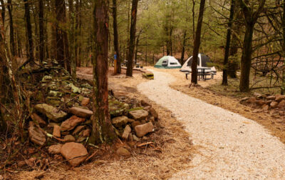 Bike/Hike-in camping at Devil's Den State Park. (Photo courtesy of ADPHT)