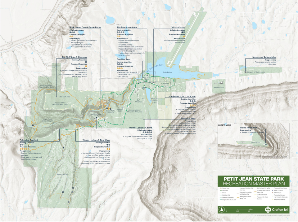 Petit Jean State Park Recreation Master Plan. Petit Jean park improvements.