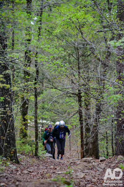Trekking can consist of walking and running based on the condition of the team.