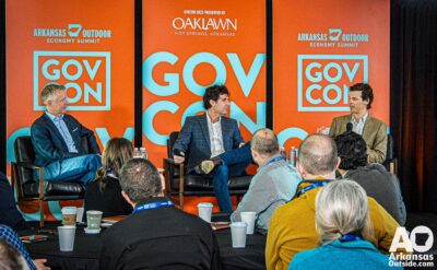 Robin Thurston, Bryan Sanders, and Tom Walton at the "Fireside Chat."