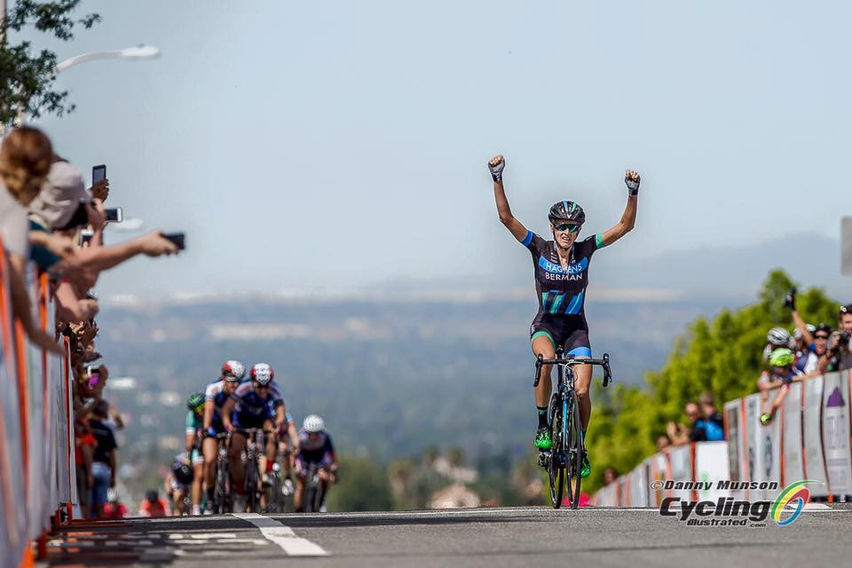 Winning the Redlands Bicycle Classic, 2016. (Photo courtesy of Danny Munson)